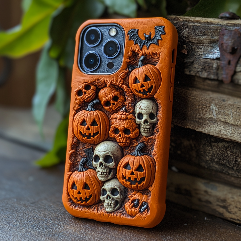 Spooky szn/Spooky Season Halloween Phone Cases, Multiple Designs，Spooky Season Pumpkin and Skull Patterns for iPhone, Samsung Galaxy, Google Pixel