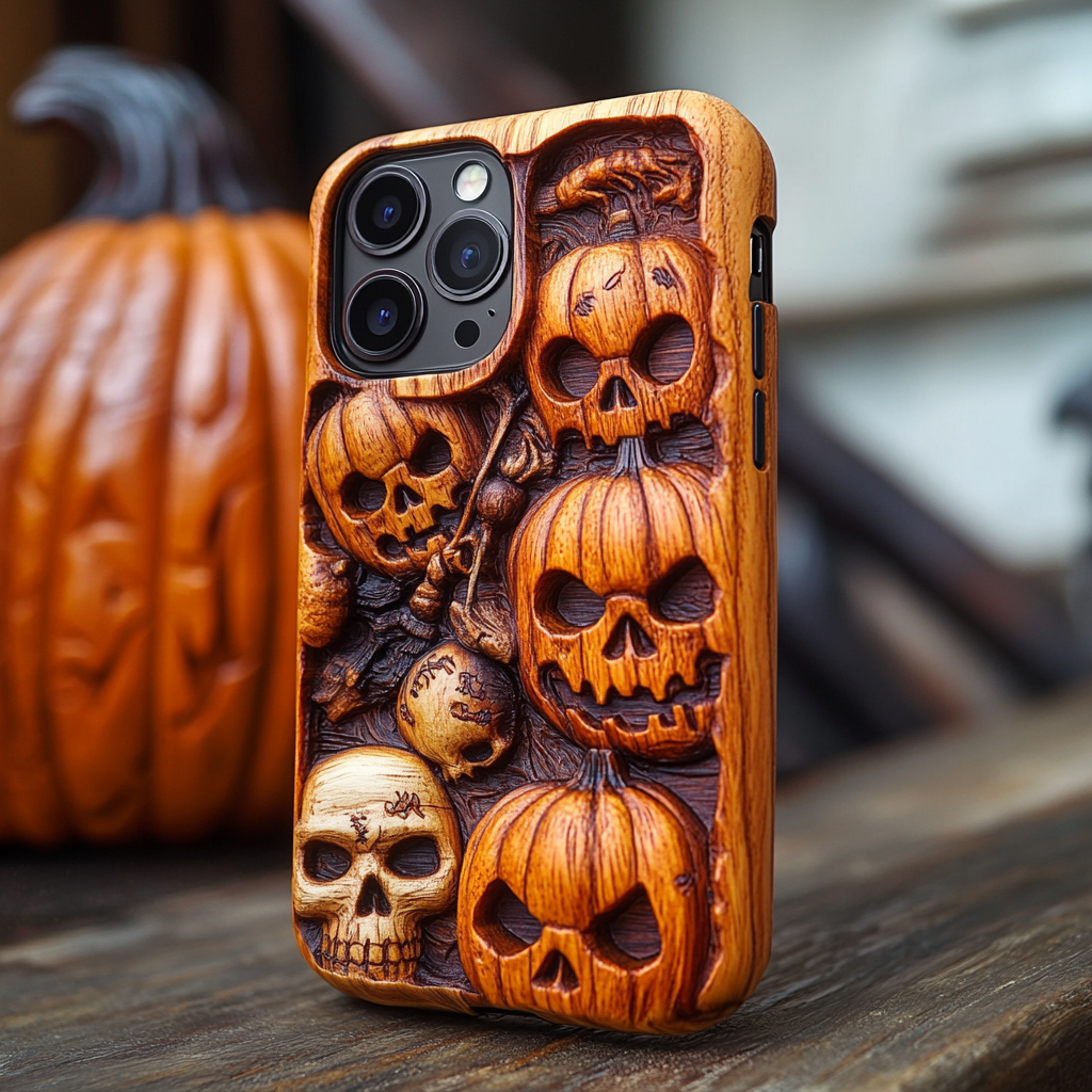 Spooky szn/Spooky Season Halloween Phone Cases, Multiple Designs，Spooky Season Pumpkin and Skull Patterns for iPhone, Samsung Galaxy, Google Pixel
