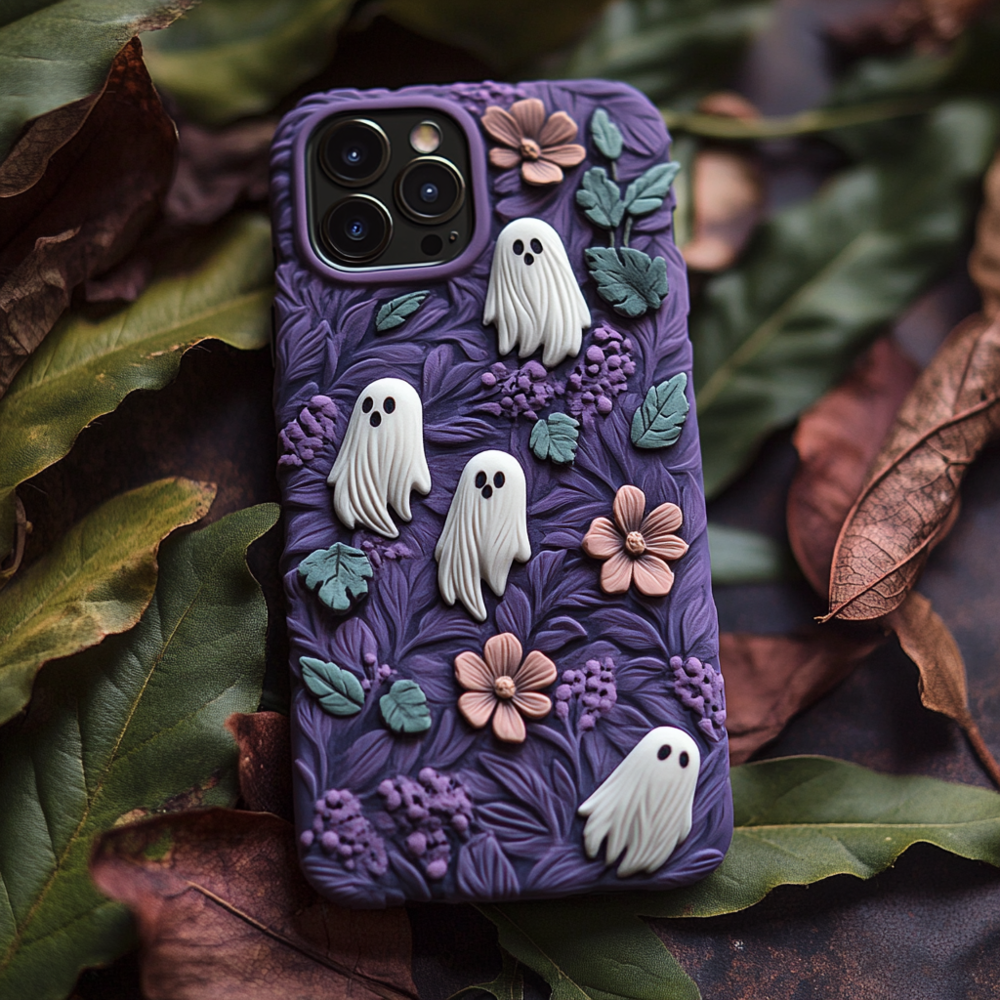 Spooky szn/Spooky Season Halloween Cute Ghost Flower Phone Case,Spooky Season for iPhone