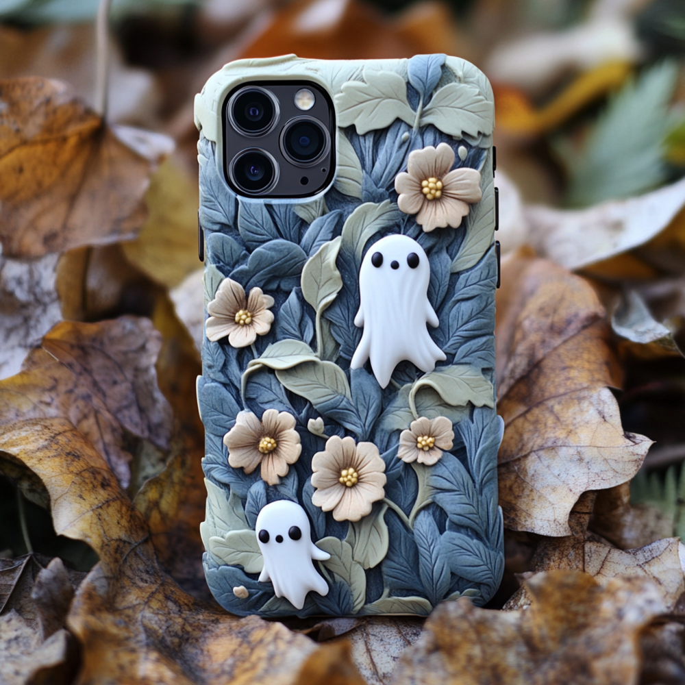 Spooky szn/Spooky Season Halloween Cute Ghost Flower Phone Case,Spooky Season for iPhone