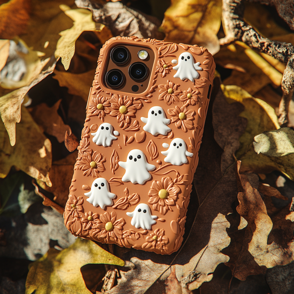 Spooky szn/Spooky Season Halloween Cute Ghost Flower Phone Case,Spooky Season for iPhone