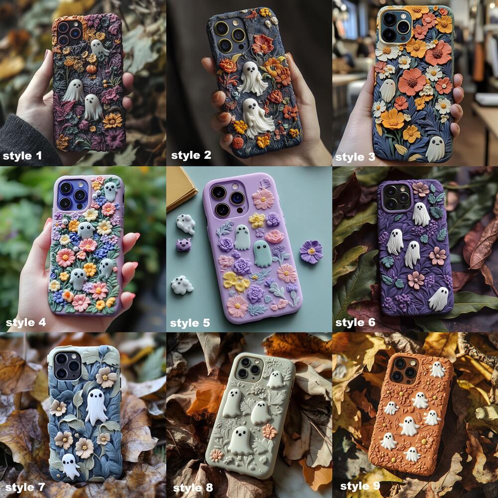Spooky szn/Spooky Season Halloween Cute Ghost Flower Phone Case,Spooky Season for iPhone