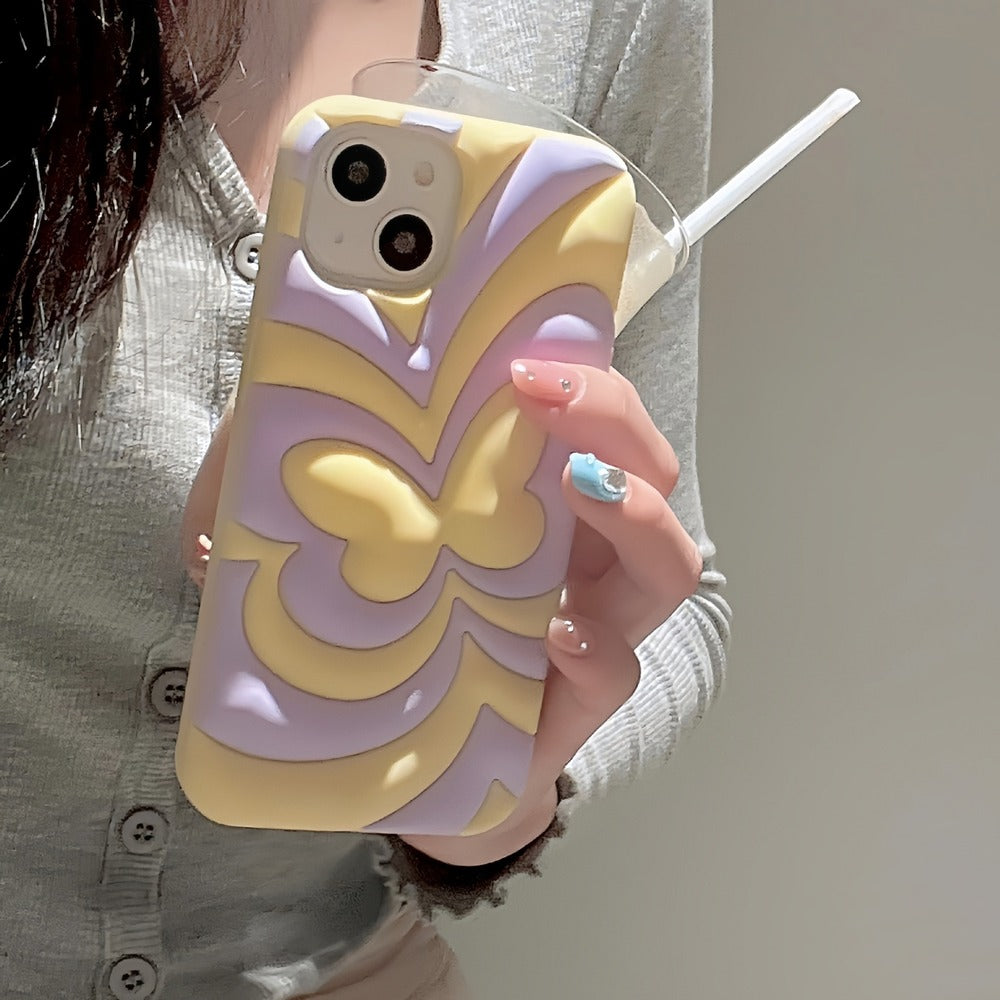 Colorful 3D Cartoon Butterfly Soft Silicone iPhone Case