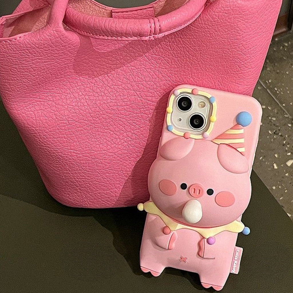 Bubble Pig Creative Stress Relief Soft Silicone Cover Phone Case for iPhone