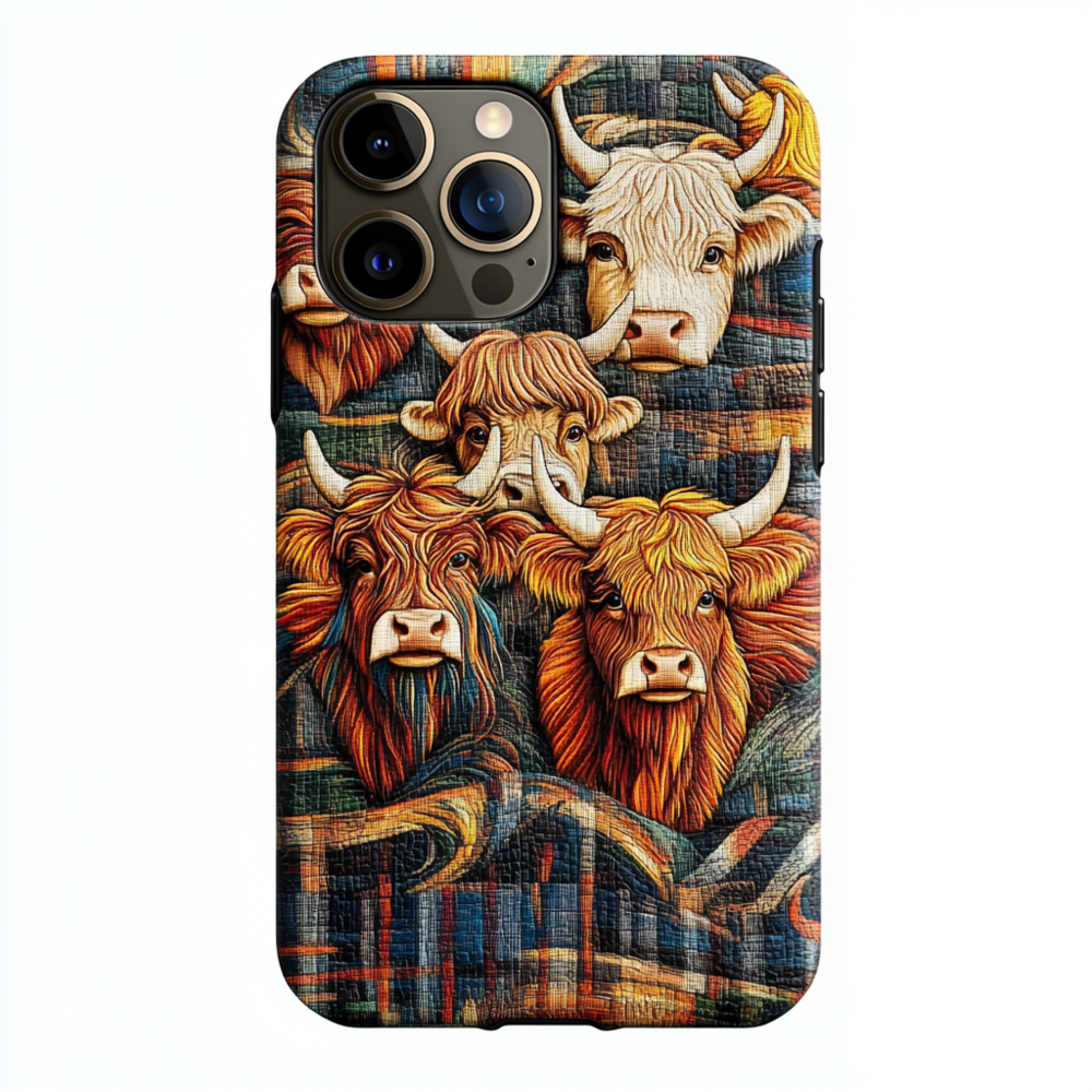 Highland Cow Phone Case,Cute Farm Animal Design, Multiple Styles Available for iPhone, Samsung Galaxy, Google Pixel, Xiaomi