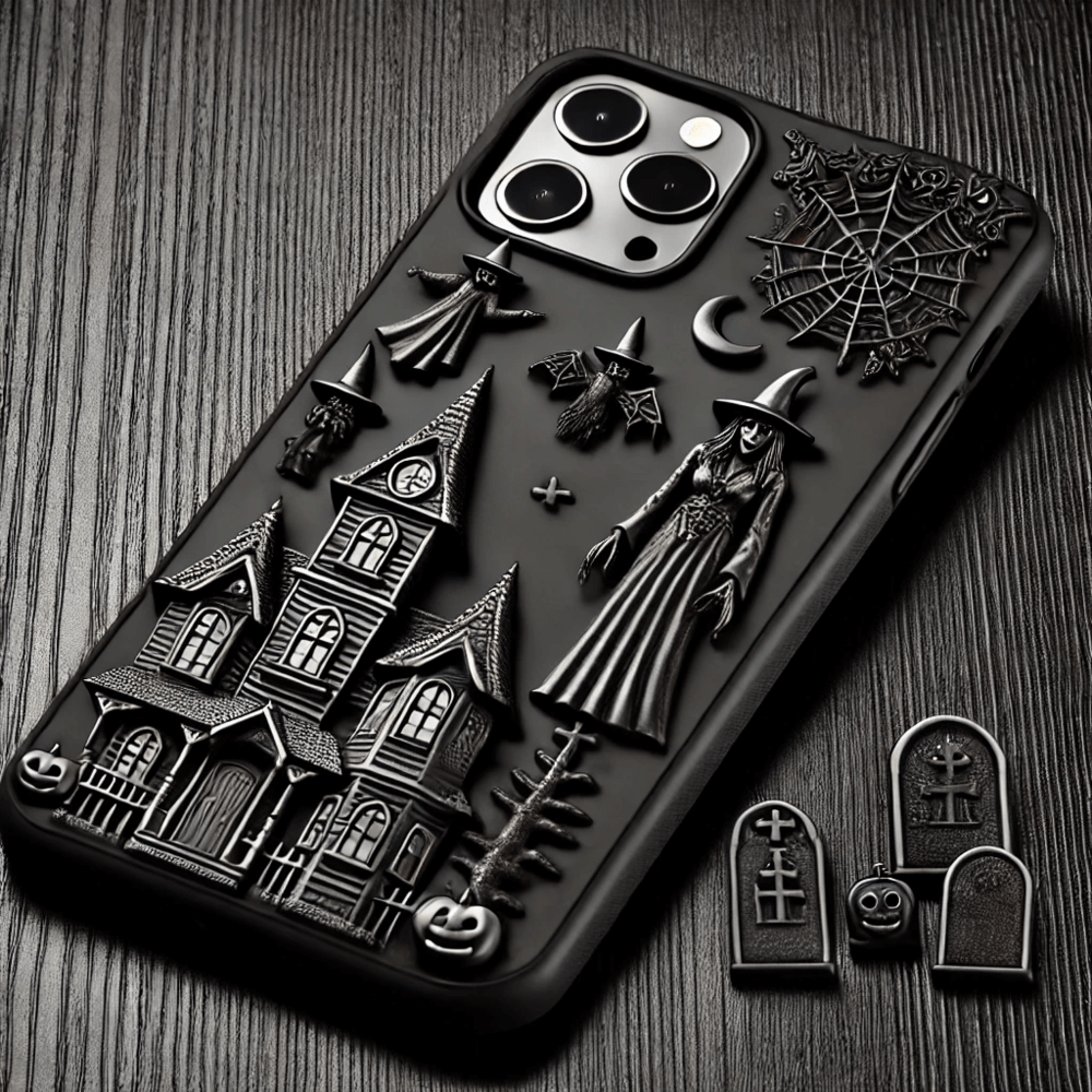 Personalized Halloween 3D Phone Case, Handcrafted, Made with hand picked Accessories, Spooky Season Design with Optional Accessories, for iPhone, Samsung Galaxy, Google Pixel