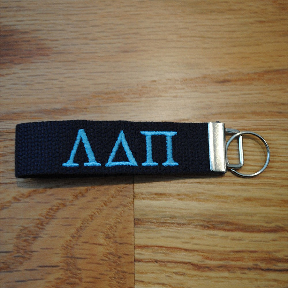 Personalized Embroidery Sorority Keychain, Multicolor Canvas Greek Letter Key Chain, Greek Life, Official Licensed Product, Gift for Her