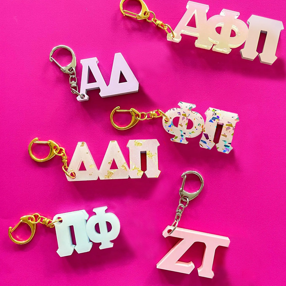Sorority Keychain l Personalized Greek Letters Keychain l Sorority Bag Charm l Sorority Little Gift l Sorority Big Gift l Sorority Gift