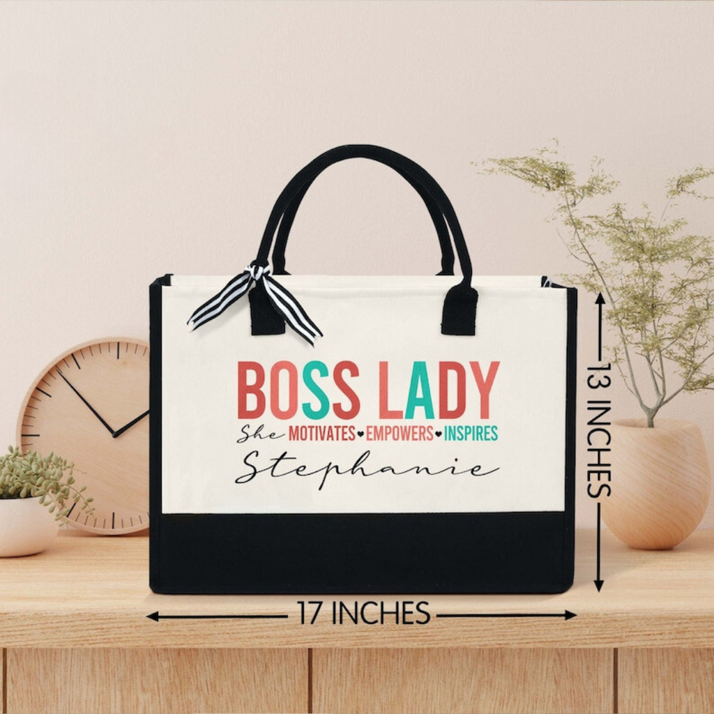 Boss Lady Tote Bag, Boss Lady Gift, Boss Gift for Women, Coworker Gift, Girl Boss Manager Gift, Gift for My Boss, Gift for Female Manager