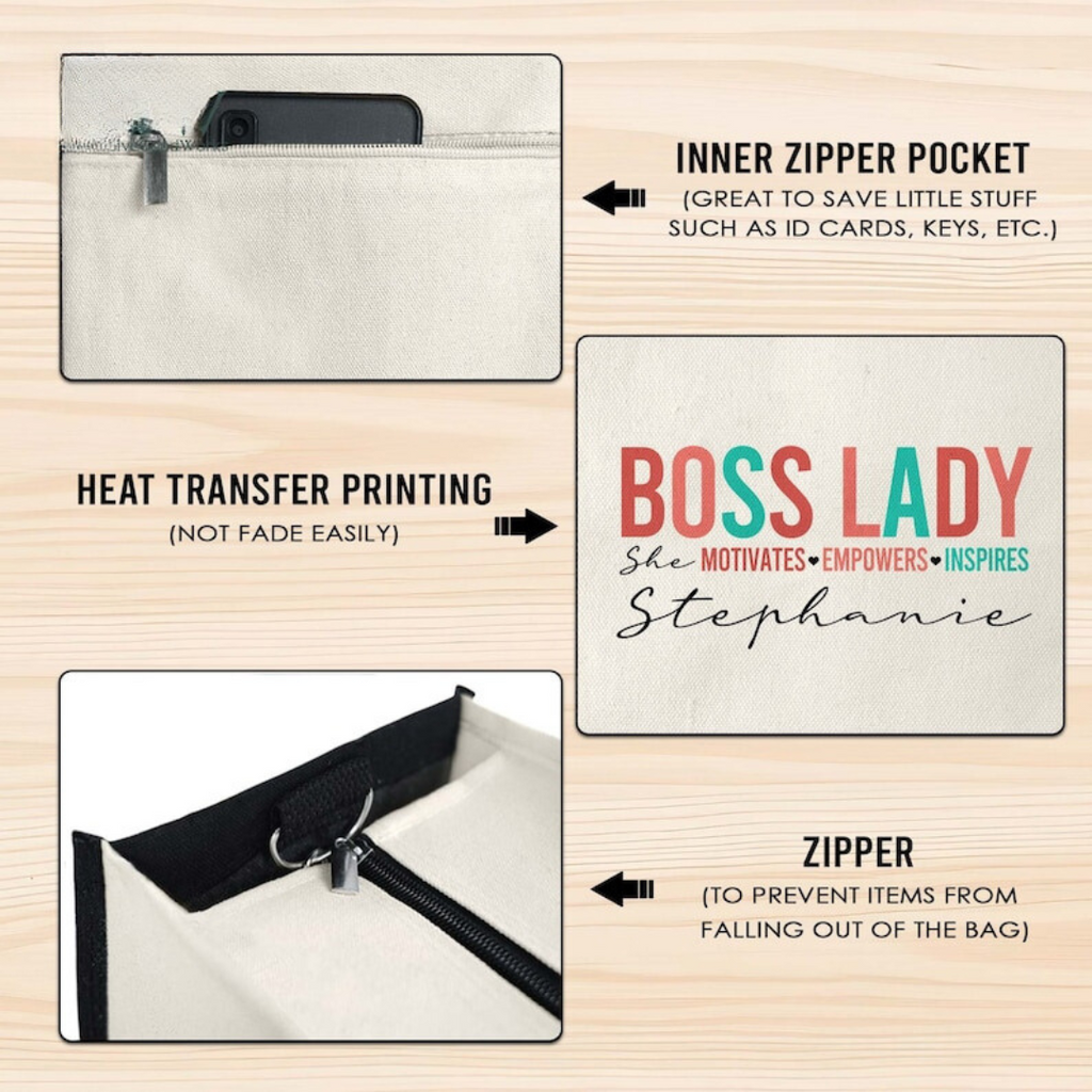 Boss Lady Tote Bag, Boss Lady Gift, Boss Gift for Women, Coworker Gift, Girl Boss Manager Gift, Gift for My Boss, Gift for Female Manager