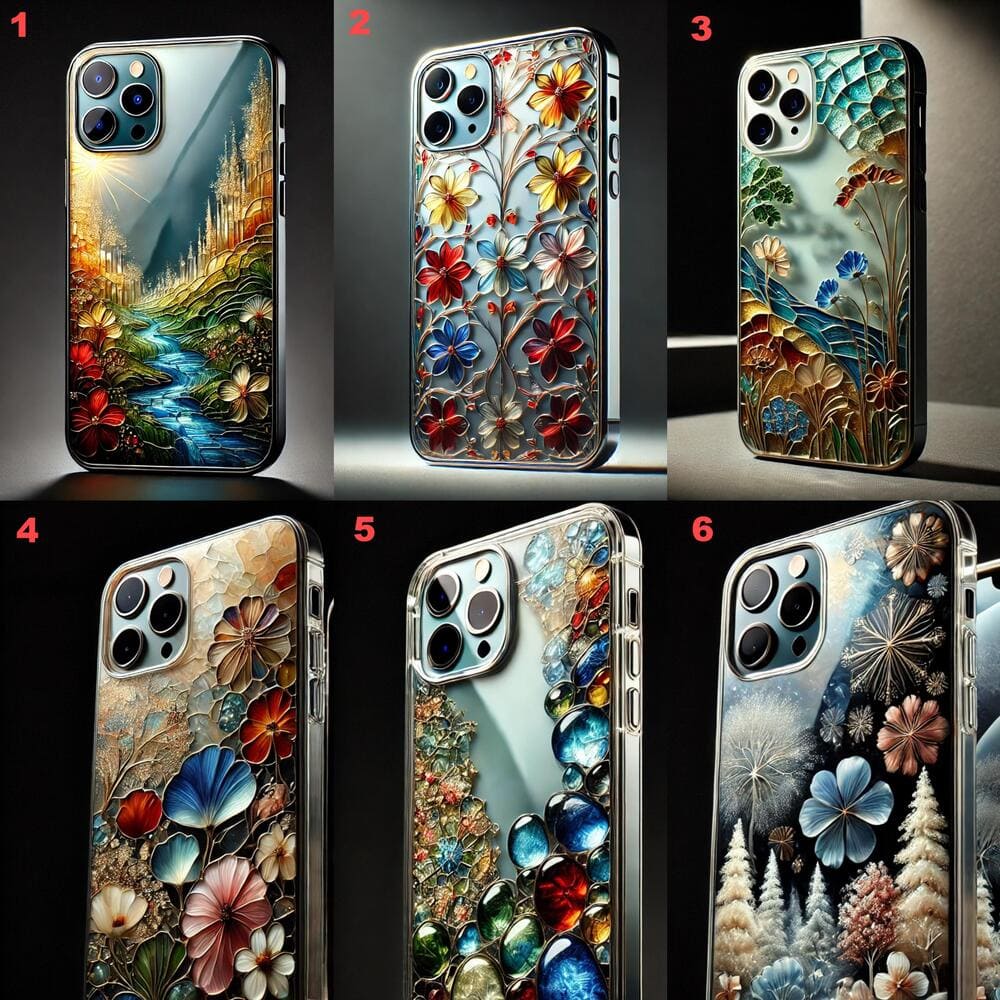 Glass Art Style Phone Case,Elegant and Artistic Design, Multiple Styles Available for iPhone, Samsung Galaxy, Google Pixel, Xiaomi