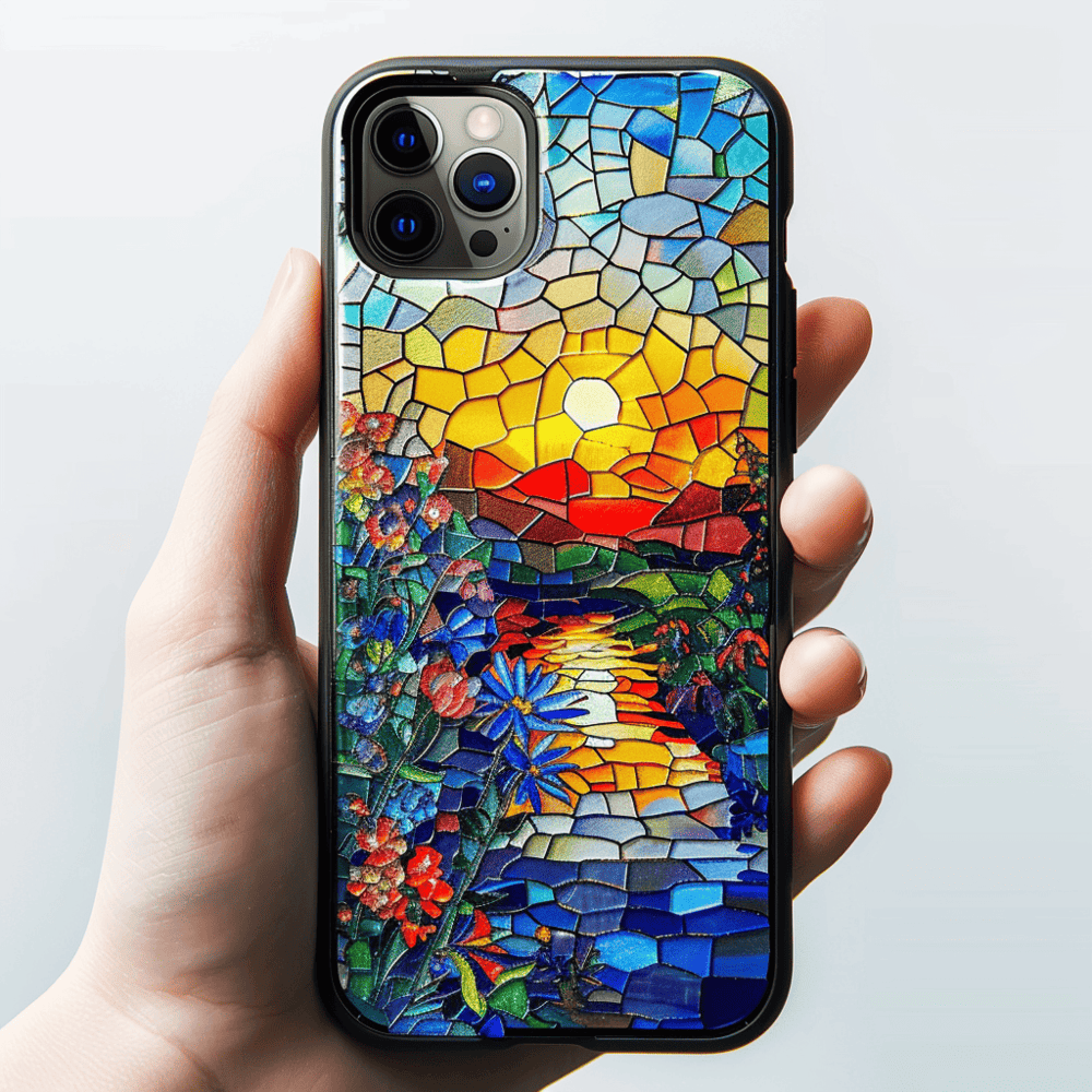 Flower Oil Mosaic Style Cell Phone Case,Multiple Designs for iPhone, Samsung Galaxy