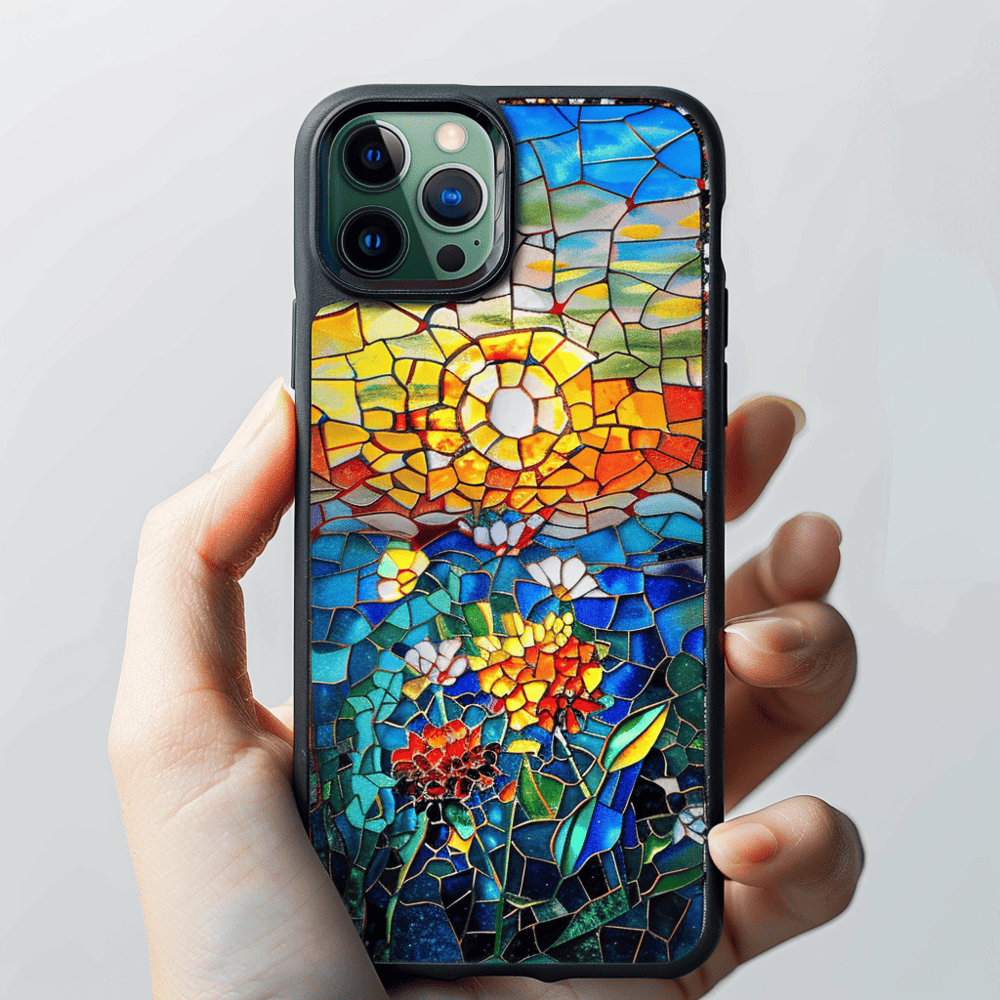 Flower Oil Mosaic Style Cell Phone Case,Multiple Designs for iPhone, Samsung Galaxy