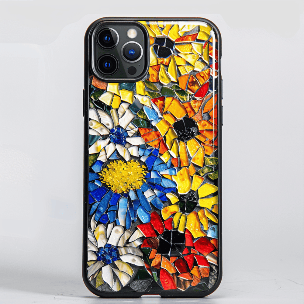 Flower Oil Mosaic Style Cell Phone Case,Multiple Designs for iPhone, Samsung Galaxy
