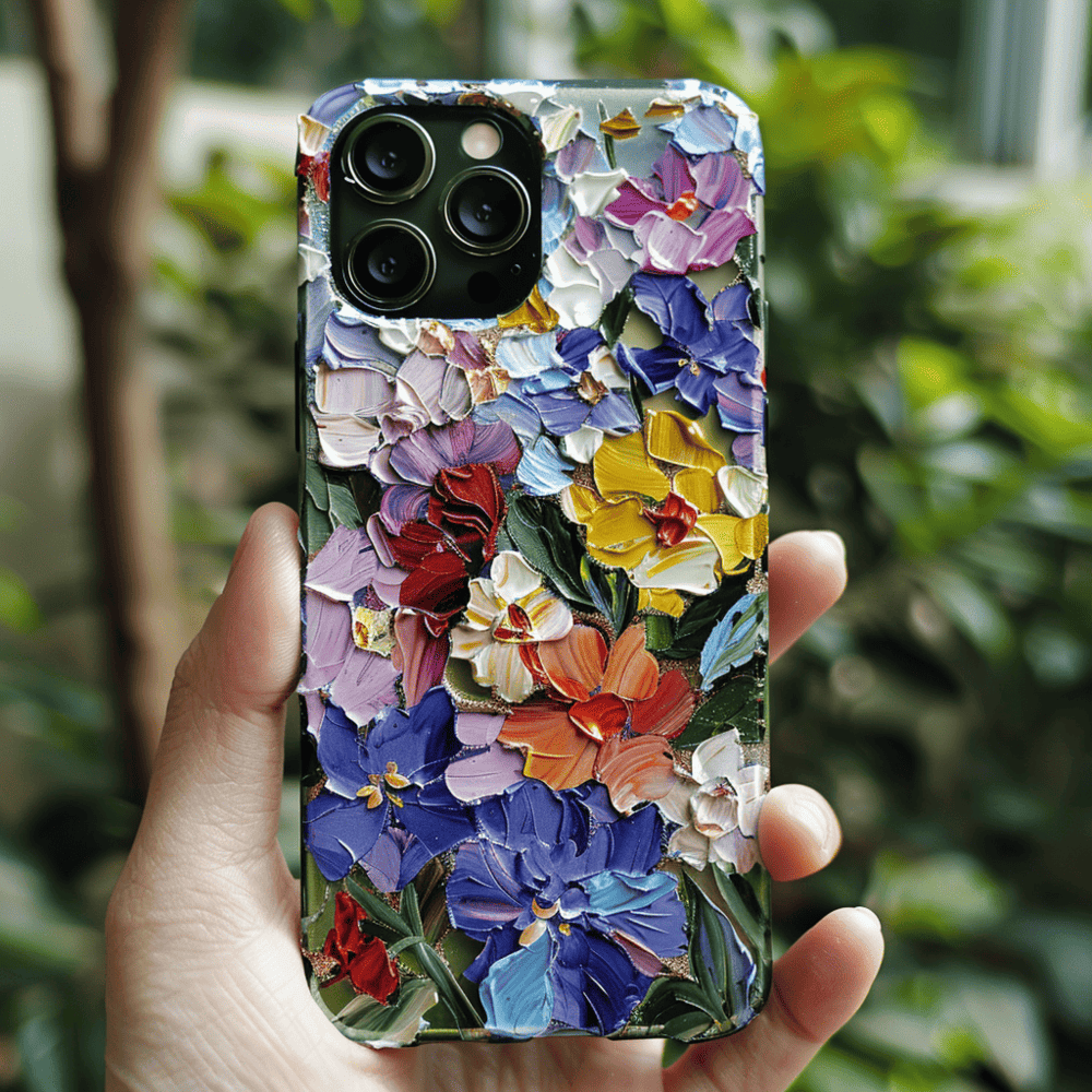 Flower Oil Mosaic Style Cell Phone Case,Multiple Designs for iPhone, Samsung Galaxy