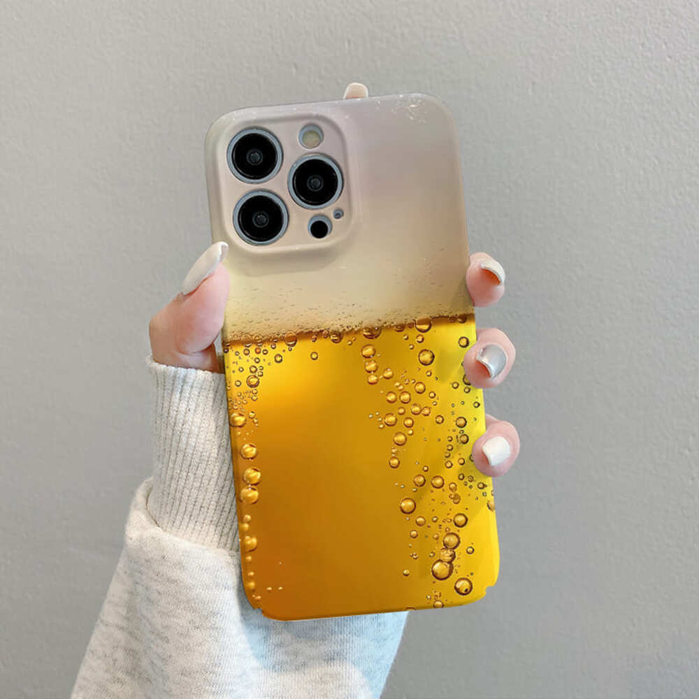 Minimalist Beer Design Phone Case，Creative Slim Cover for iPhone, Samsung Galaxy, Google Pixel, Xiaomi