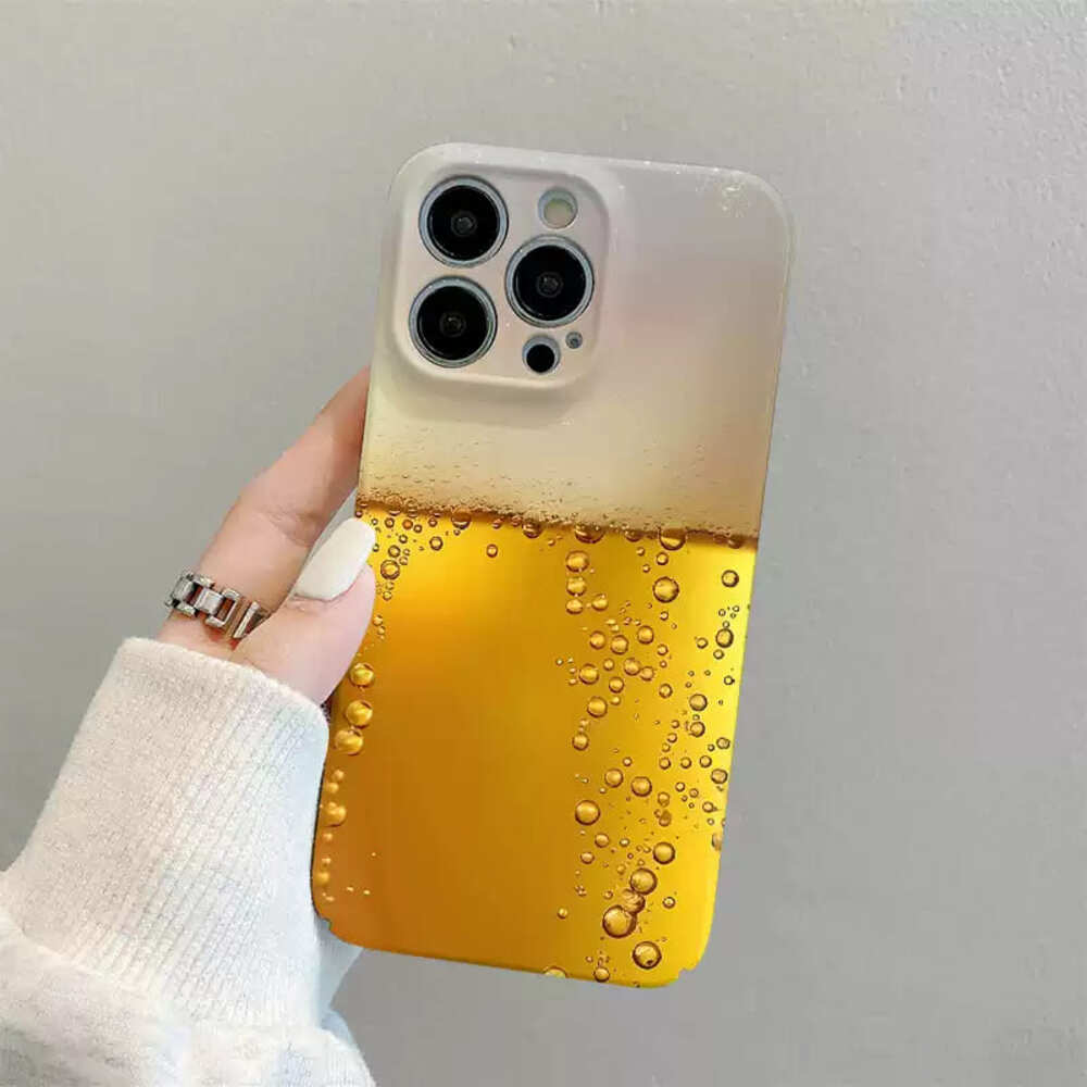 Minimalist Beer Design Phone Case，Creative Slim Cover for iPhone, Samsung Galaxy, Google Pixel, Xiaomi