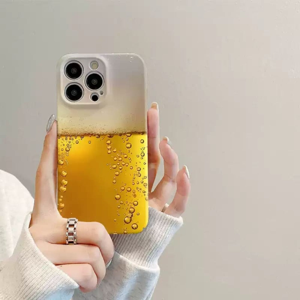 Minimalist Beer Design Phone Case，Creative Slim Cover for iPhone, Samsung Galaxy, Google Pixel, Xiaomi