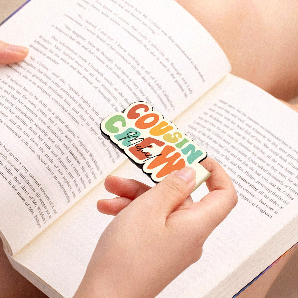 Personalized Cousin Crew Magnetic Bookmark Custom Name Bookmark for Family