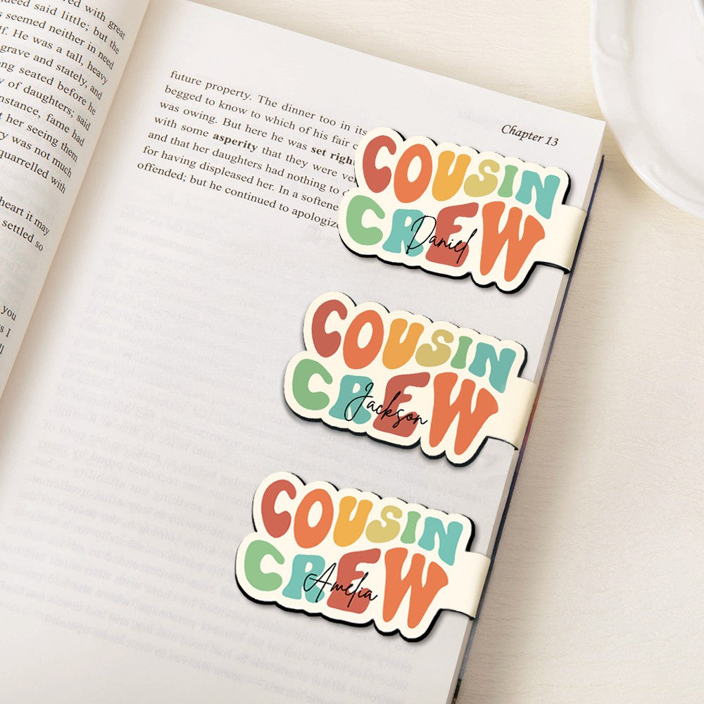 Personalized Cousin Crew Magnetic Bookmark Custom Name Bookmark for Family
