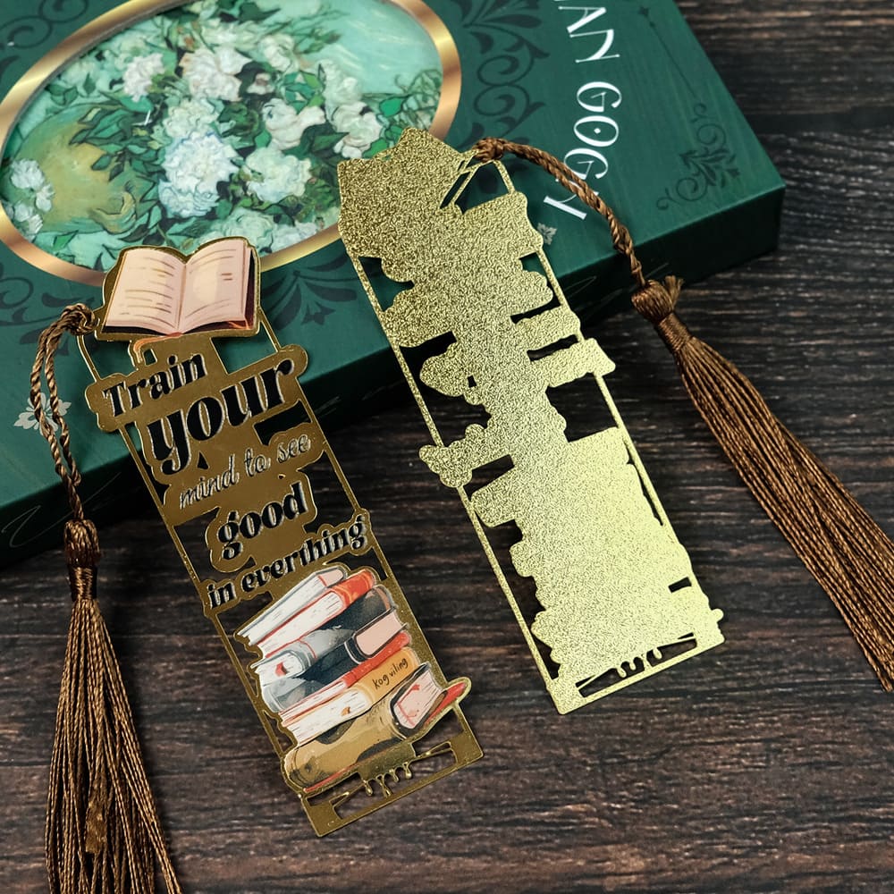 Luxury Metallic Motivational Bookmarks, Vintage Style with Tassel, Inspirational Gift for Book Lovers