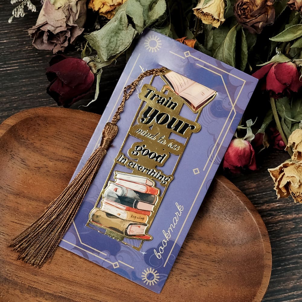 Luxury Metallic Motivational Bookmarks, Vintage Style with Tassel, Inspirational Gift for Book Lovers