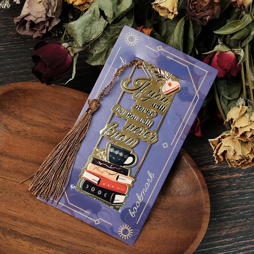 Luxury Metallic Motivational Bookmarks, Vintage Style with Tassel, Inspirational Gift for Book Lovers
