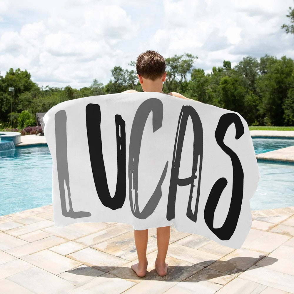 Custom Name Multicolor Beach Towel, Quick Dry Microfiber Bath Towel, Vacation/Beach/Pool Party Favor, Travel Essential, Gift for Kids/Family/Friends