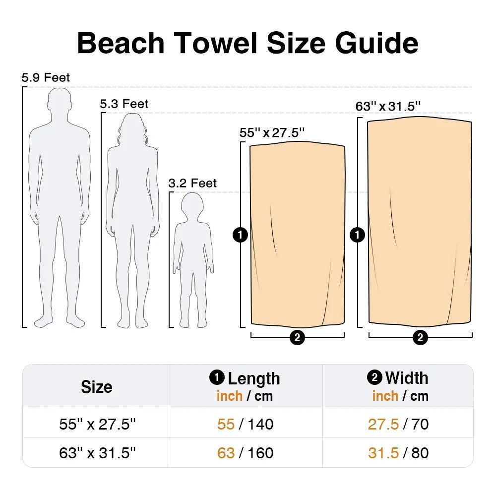 Custom Name Doodle Summer Beach Towel, Quick Dry Microfiber Bath Towel, Vacation/Beach/Pool Party Favor, Travel Essential, Gift for Kid/Family/Friend