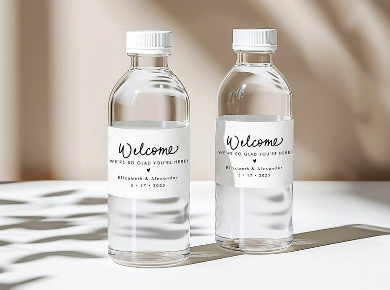 Wedding Welcome Water Bottle Labels || Wedding Water Bottle Labels, Water Bottle Sticker, Water Bottle Wrapper