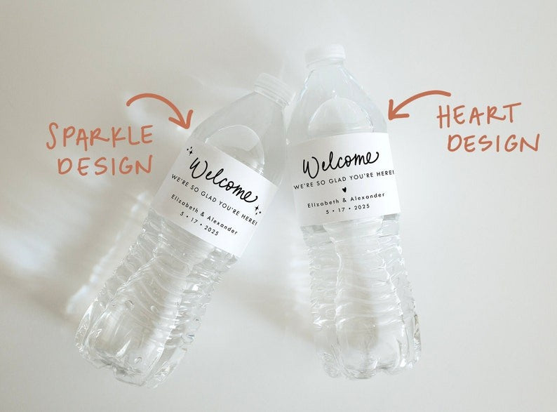 Wedding Welcome Water Bottle Labels || Wedding Water Bottle Labels, Water Bottle Sticker, Water Bottle Wrapper