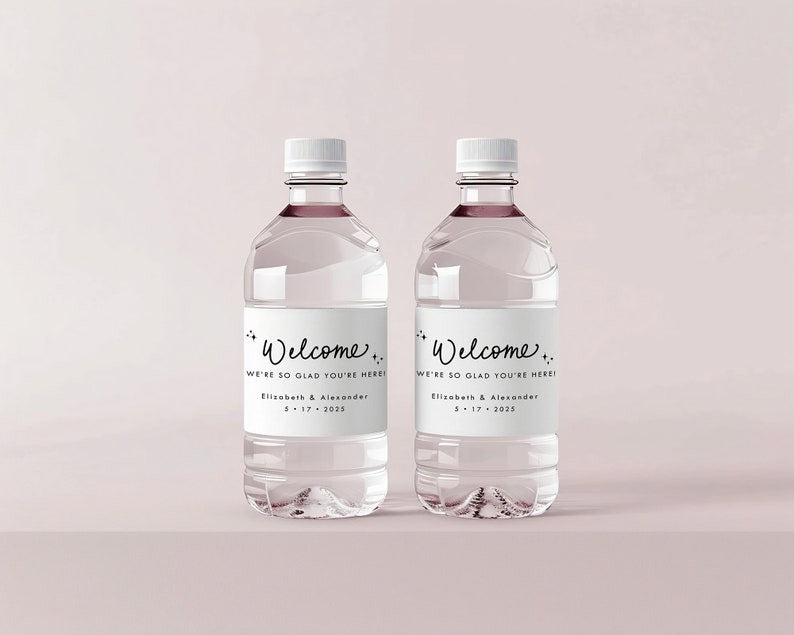 Wedding Welcome Water Bottle Labels || Wedding Water Bottle Labels, Water Bottle Sticker, Water Bottle Wrapper