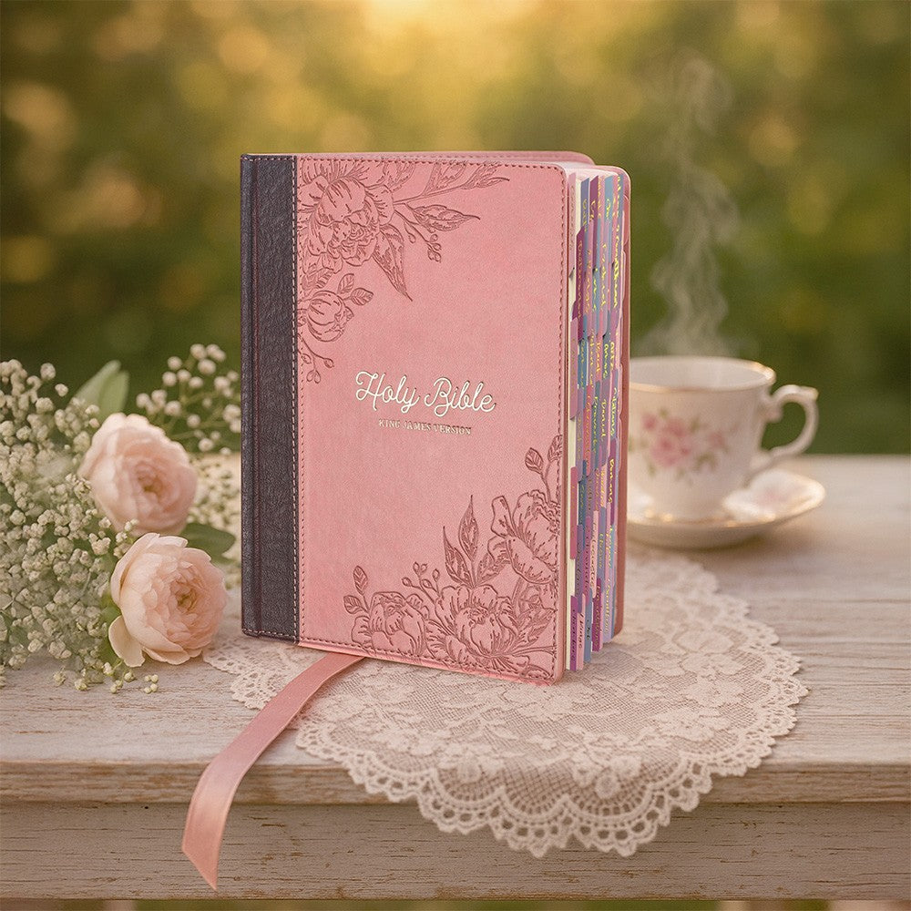 KJV Holy Bible, Note-taking Bible, Faux Leather Hardcover - King James Version, Brown/Pink (KJV Note-taking Editions)