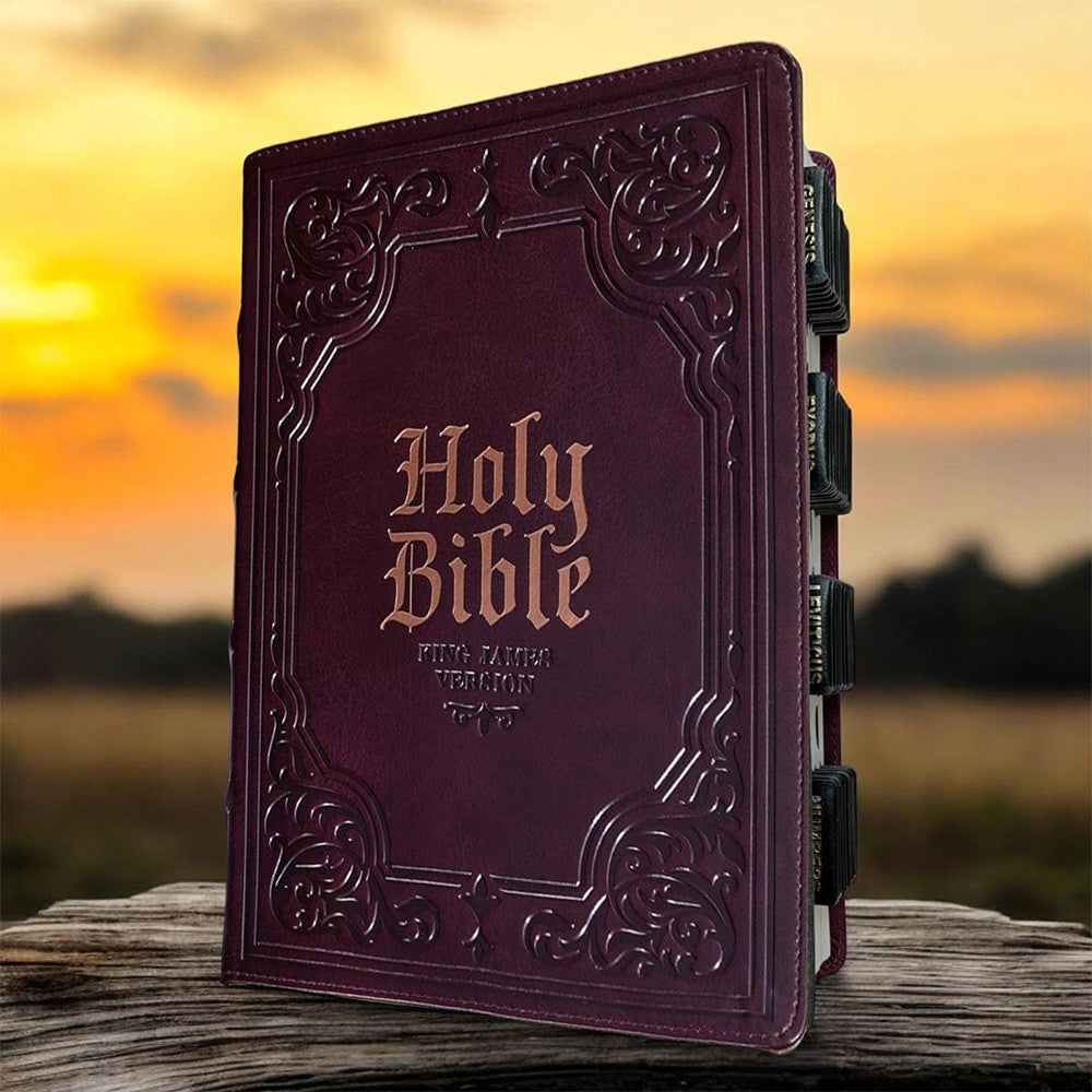KJV Holy Bible, Giant Print Full-size Faux Leather Red Letter Edition - Thumb Index & Ribbon Marker, King James Version, Dark Brown (KJV Full Size GP Editions)