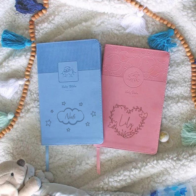 Custom Baby Bible NIV, Personalized Kids Bible, Religious Keepsake for Kids, Baptism Gifts, First Easter Gift Baby Girl Baby Boy Name Bible