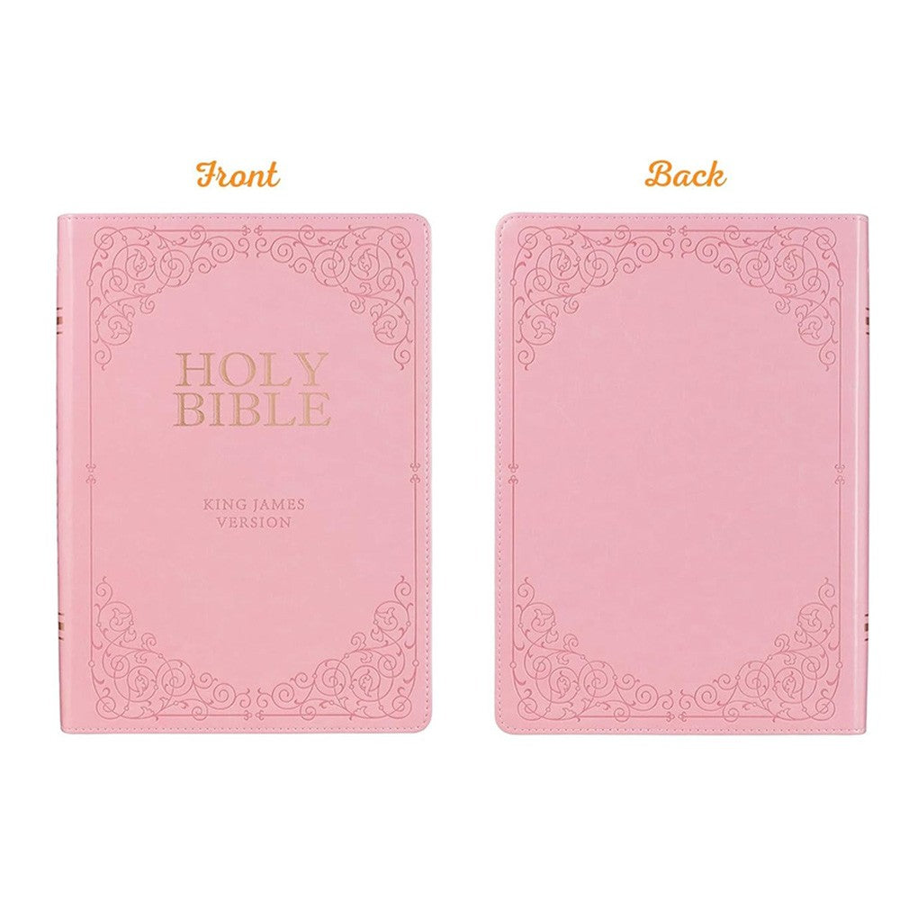 KJV Holy Bible, Giant Print Full-size Faux Leather Red Letter Edition - Thumb Index & Ribbon Marker, King James Version, Pink (KJV Full Size GP Editions)