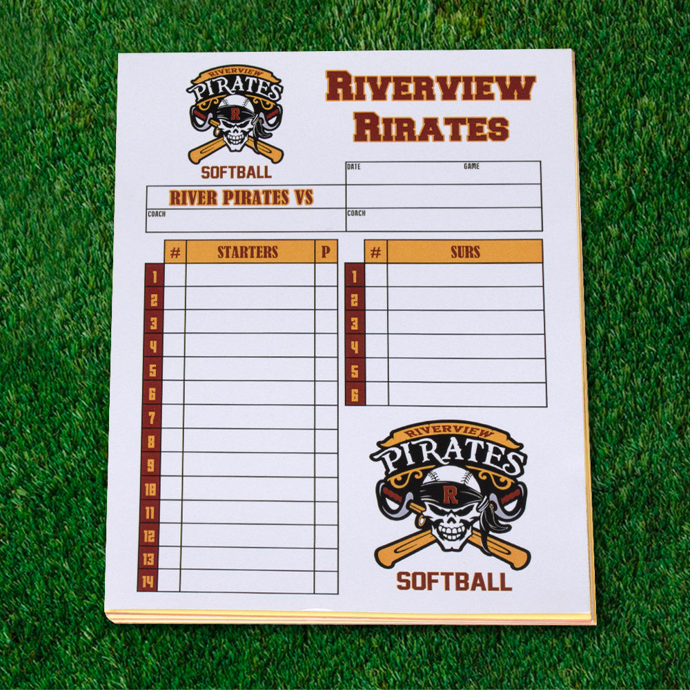 Custom Lineup Cards Baseball or Softball - 4 Part Carbonless