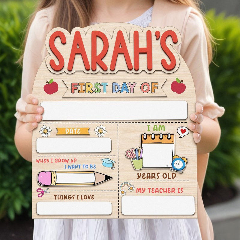Customized First And Last Day School Sign, Back to School Sign, Kindergarten 1st Day of School Sign, First Day School Wooden School Board