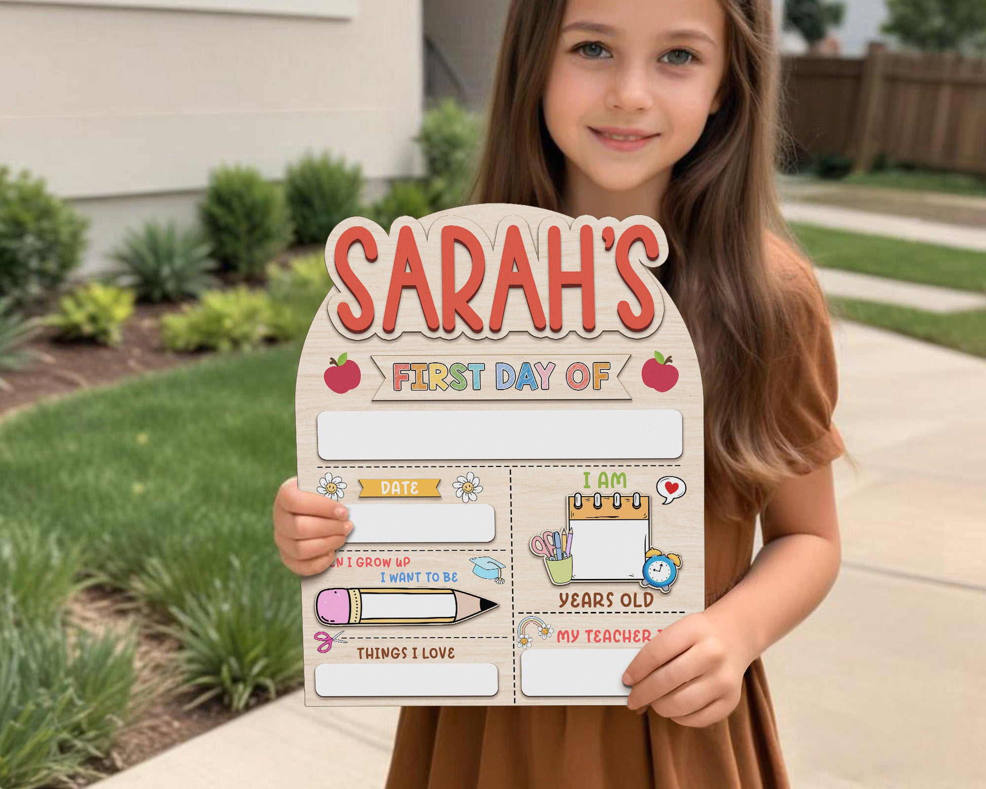 Customized First And Last Day School Sign, Back to School Sign, Kindergarten 1st Day of School Sign, First Day School Wooden School Board