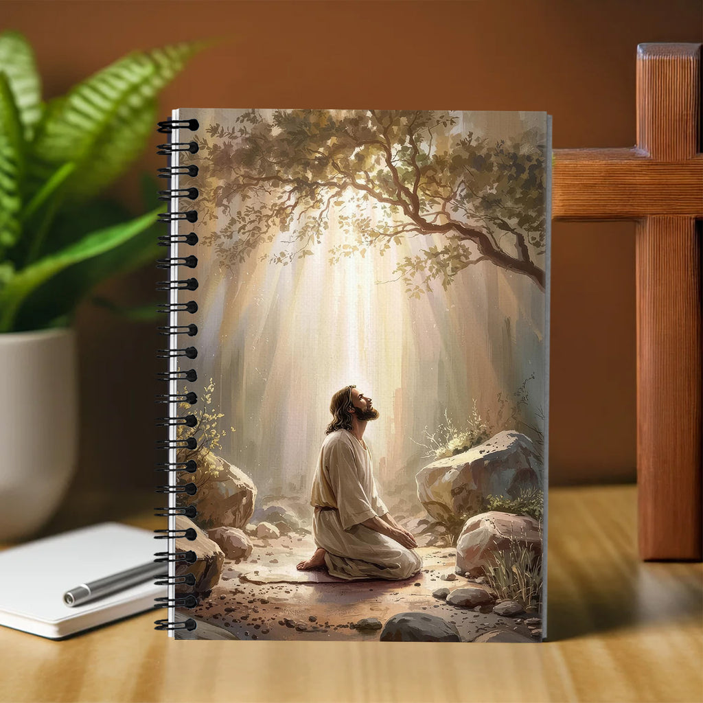 Jesus Praying in Gethsemane Notebook, Christian Devotional Journal for Bible Study & Daily Prayers, Spiritual Gift, Faith-Based Gift for Men/Women
