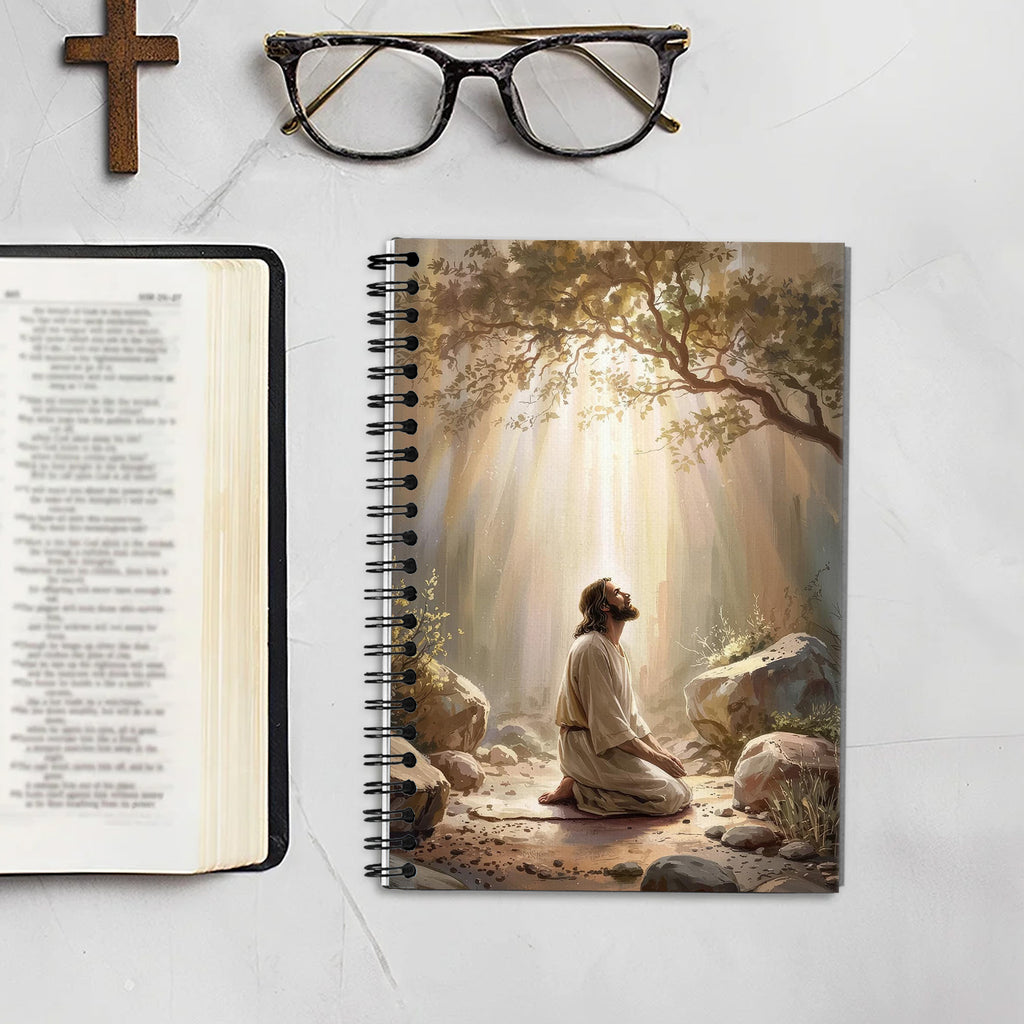 Jesus Praying in Gethsemane Notebook, Christian Devotional Journal for Bible Study & Daily Prayers, Spiritual Gift, Faith-Based Gift for Men/Women
