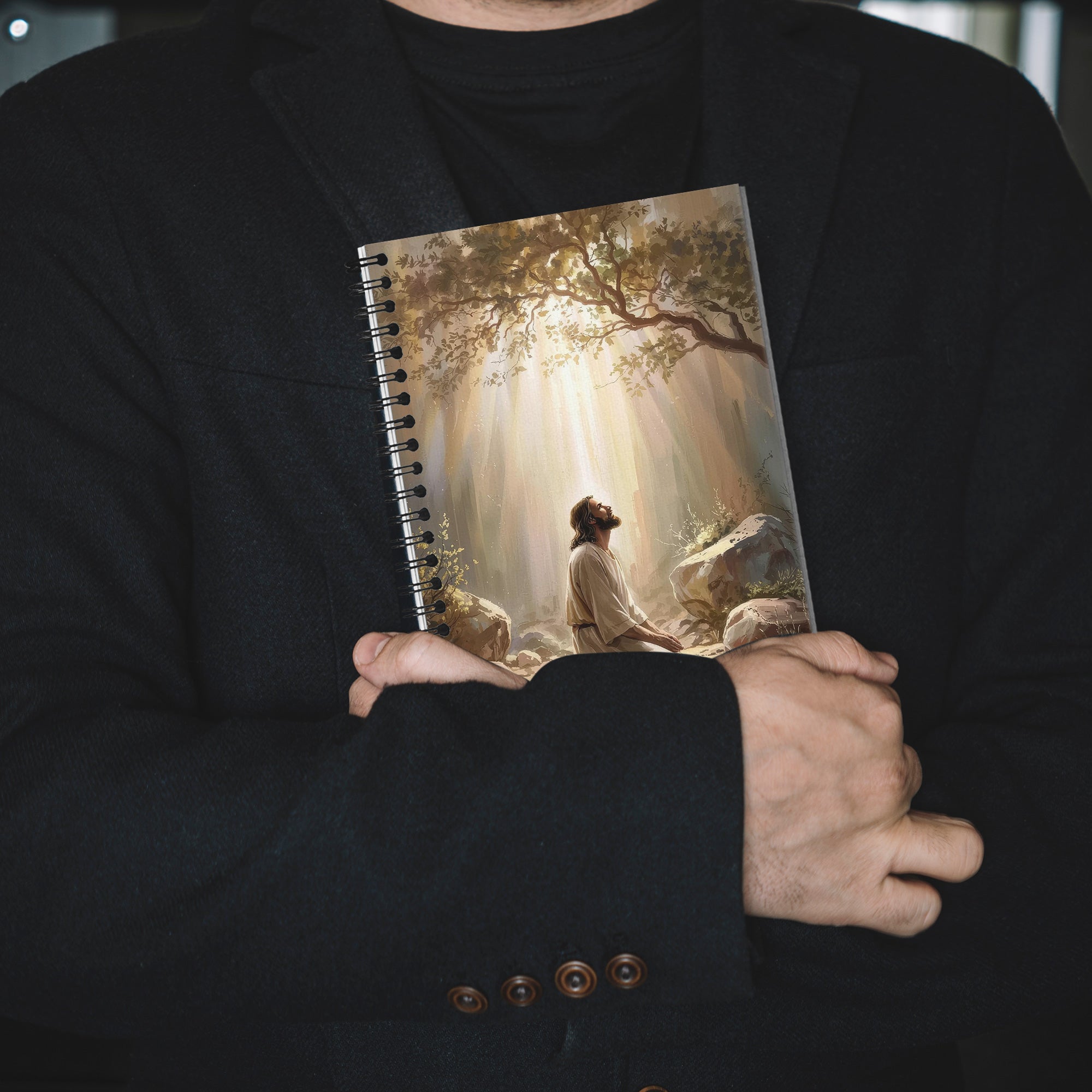 Jesus Praying in Gethsemane Notebook, Christian Devotional Journal for Bible Study & Daily Prayers, Spiritual Gift, Faith-Based Gift for Men/Women