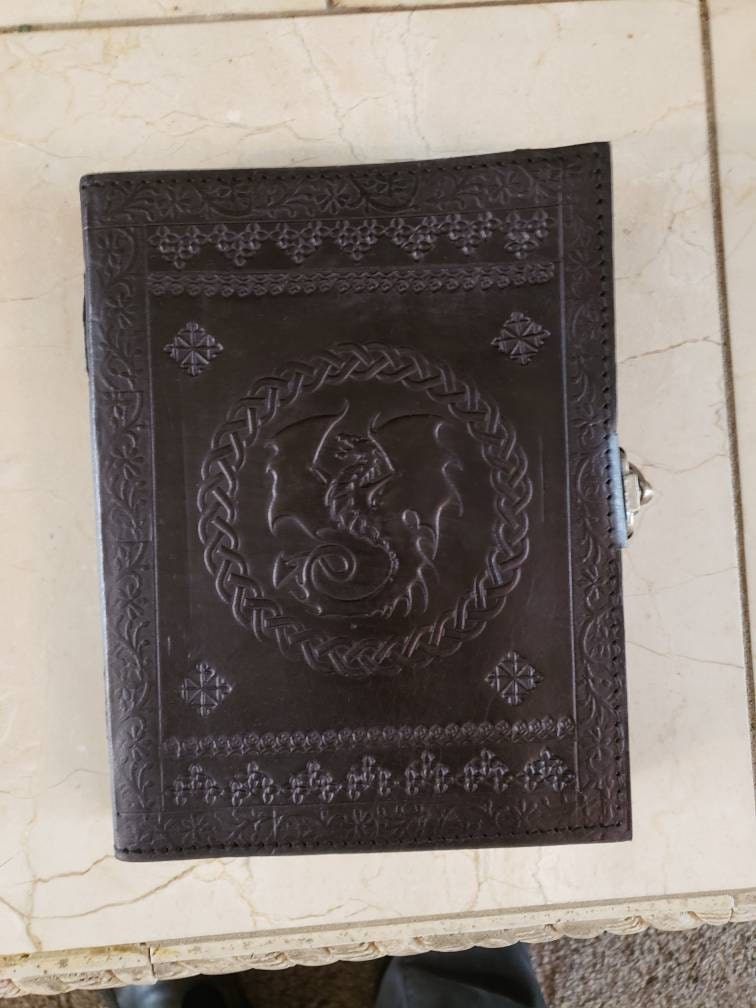 Celtic Dragon Leather Journal, Dragon Leather Notebook, Handmade Leather Journal, Dragon Journal Writing Notebook for Men & Women