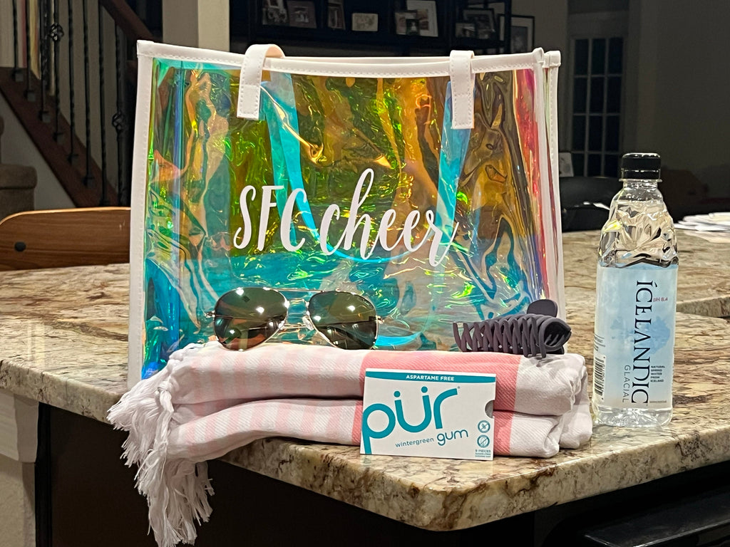 Custom Name Holographic Beach Bag, Waterproof Large Capacity Travel Bag Tote Bag, Bachelorette Party Favors, Christmas/Birthday/Wedding Gift for Her