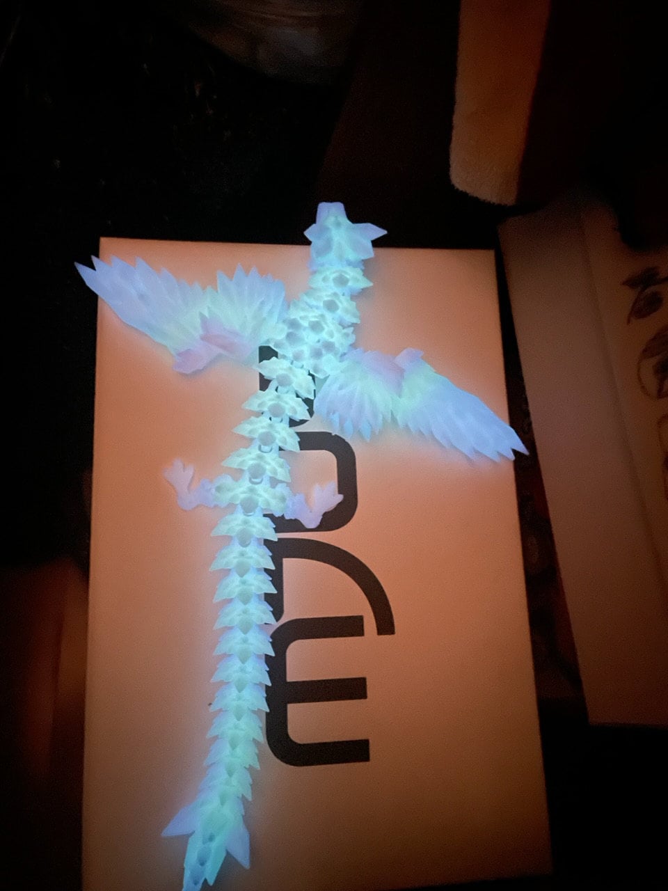 Magic Wing Crystal Dragon Glow In Dark Rainbow 3D Printed Bookshelf Decor Desk Decoration Fidget Sensory Toy Stress Cosplay Fantasy Winged