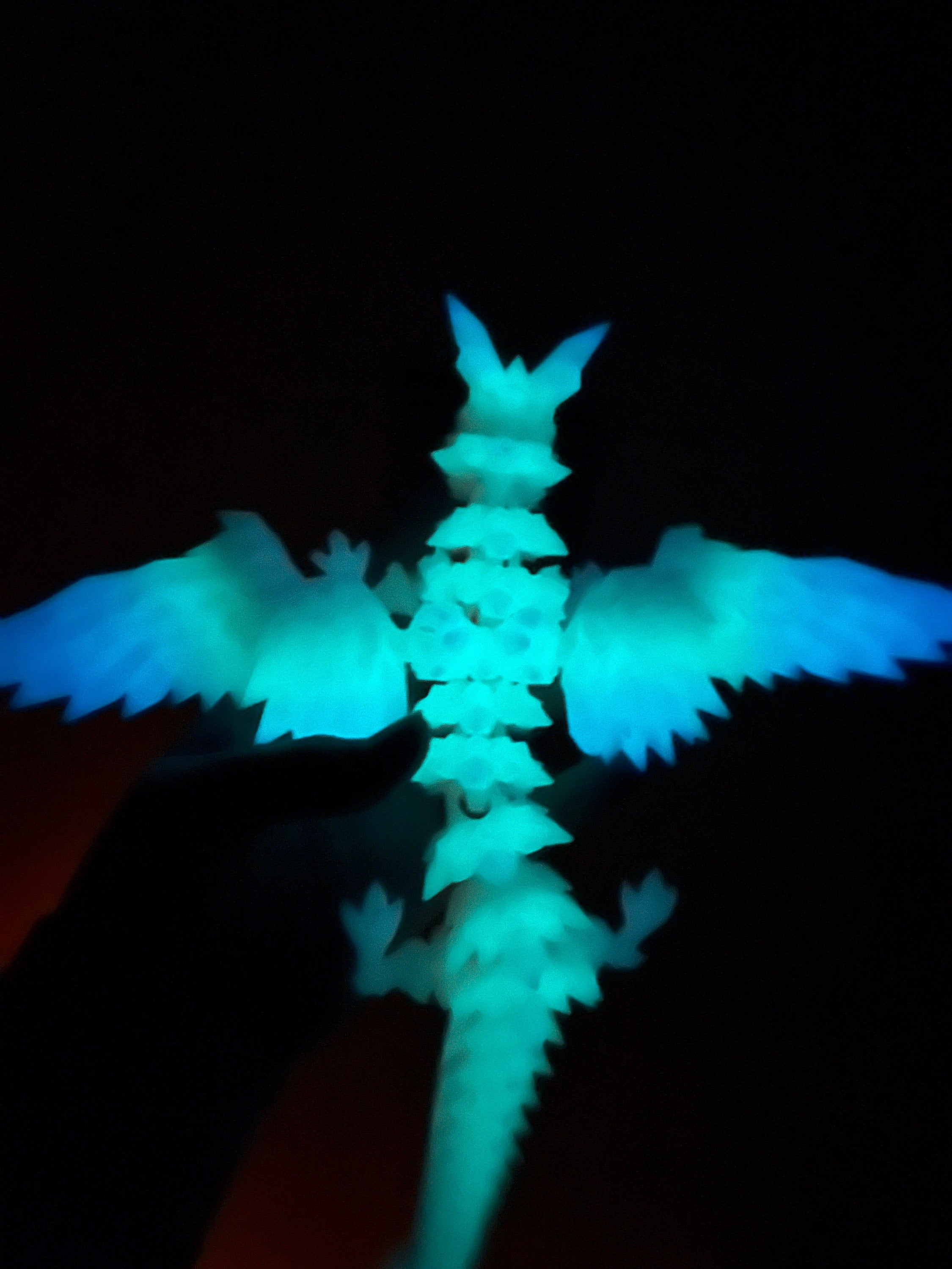 Magic Wing Crystal Dragon Glow In Dark Rainbow 3D Printed Bookshelf Decor Desk Decoration Fidget Sensory Toy Stress Cosplay Fantasy Winged