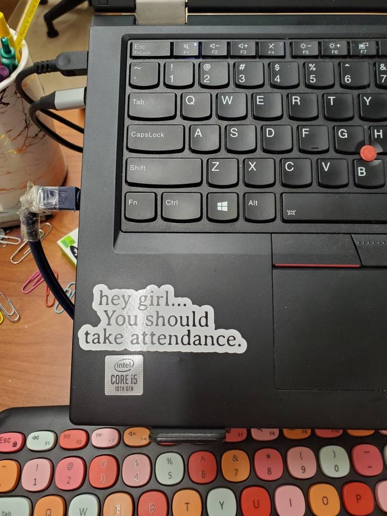 Teacher Stickers, Funny Gift for Teachers, Hey Girl, You should take attendance