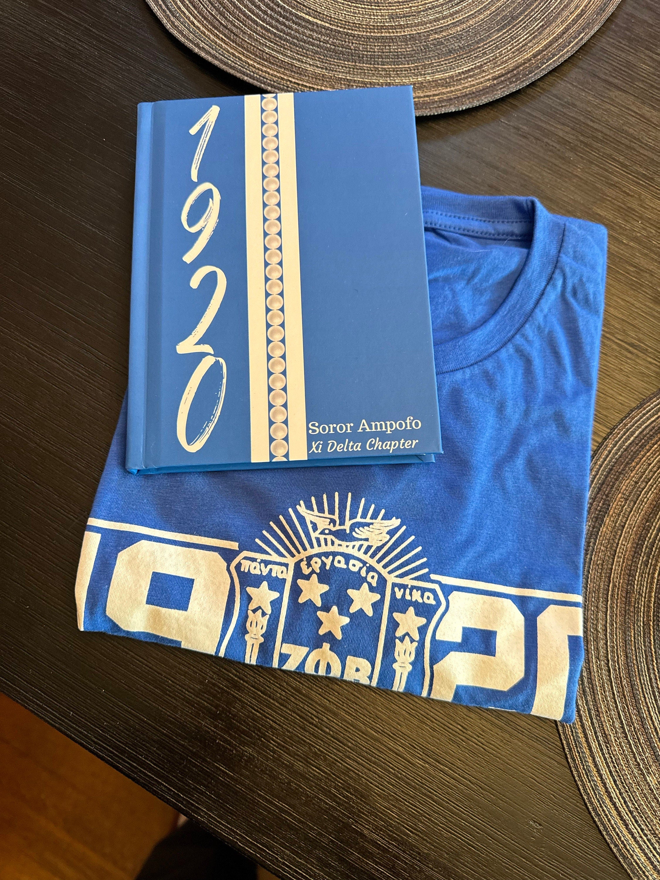 Personalized (Pearls) Zeta 1920 Jersey (Blue Cover) Hardcover Journal Matte | Diary | Blue and White | 1920 | ZPB Inspired | Sorority Gifts