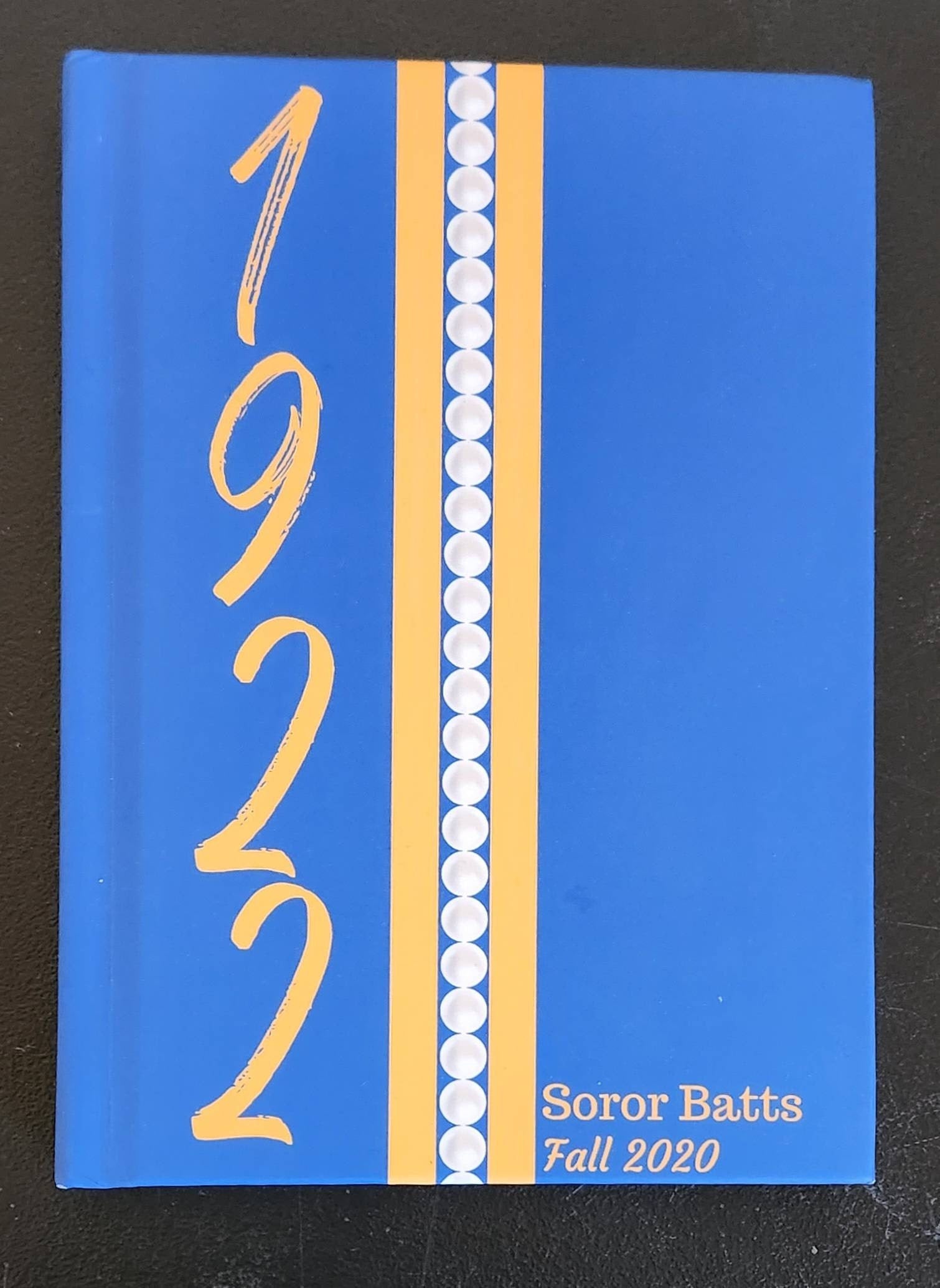 Personalized 1922 Pearl Jersey (Blue Cover) Hardcover Journal Matte | Diary | Blue and Gold | 1922 | SGRho Inspired | Sorority Gifts