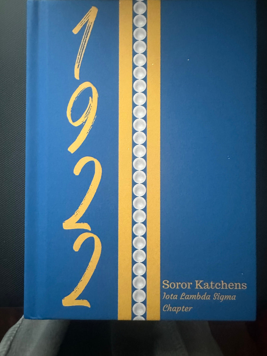 Personalized 1922 Pearl Jersey (Blue Cover) Hardcover Journal Matte | Diary | Blue and Gold | 1922 | SGRho Inspired | Sorority Gifts